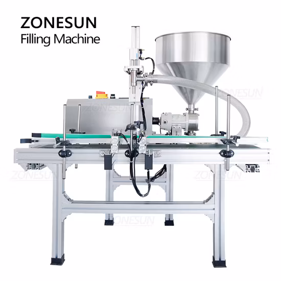 Máquina automática de llenado de pasta de crema cosmética Zonesun con bomba de alimentación